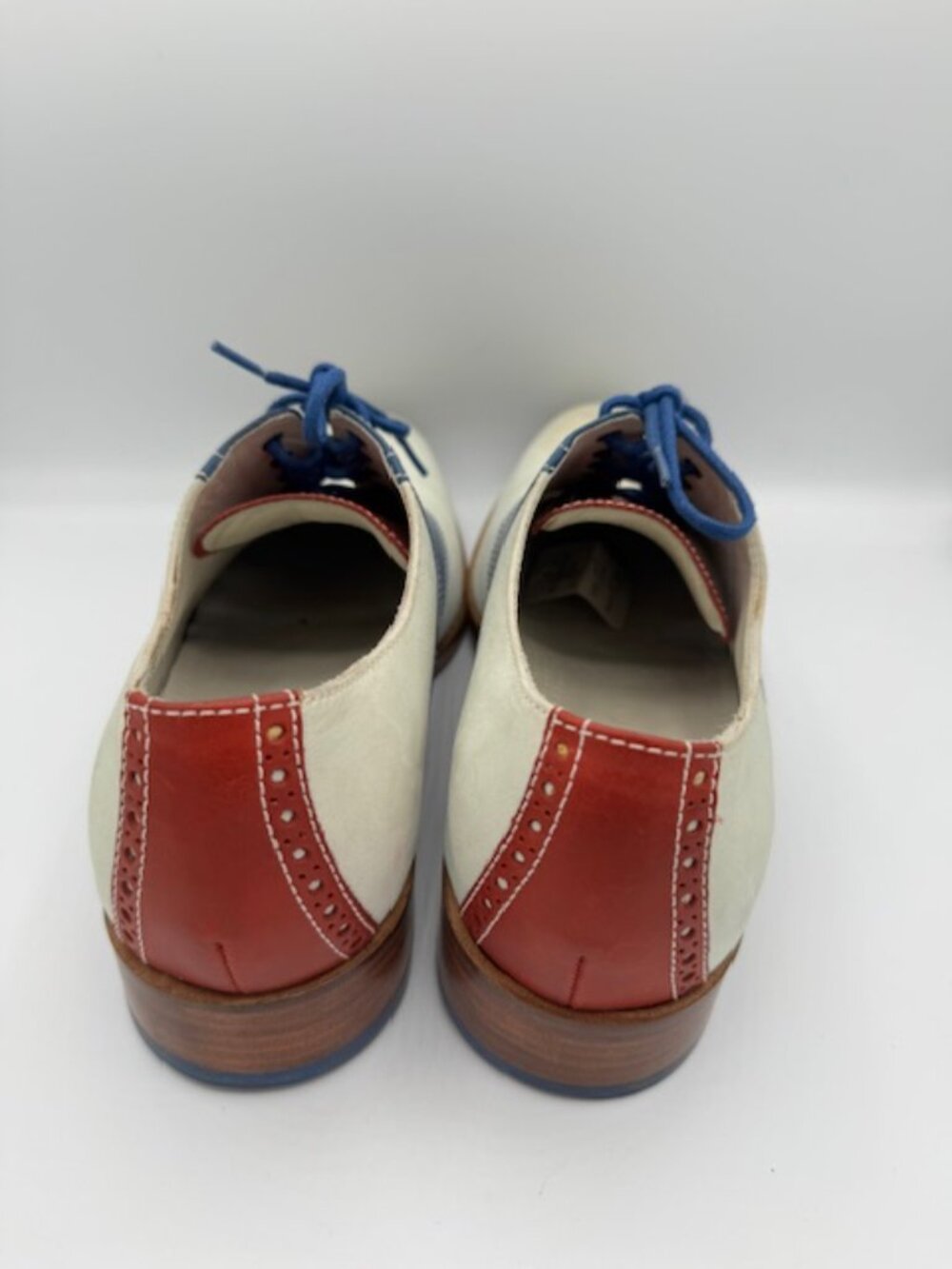 Vintage Cole Haan Air Colton Red, White, Blue Saddle Oxford Shoes Size 9.5M - Picture 4 of 8